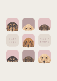 DOGS - ダックスフンド L - ピンクグレー