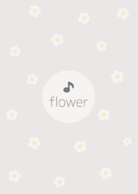 ดอกไม้ <โน้ตดนตรี> สีเทาเบจ.