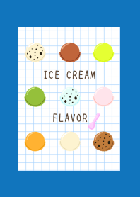ICE CREAM FLAVOR GRAPH PAPER/BLUE/WHITE