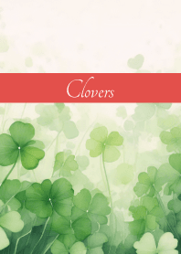 Lucky clover on red