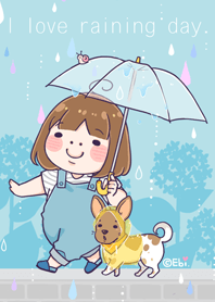 喜歡雨天。