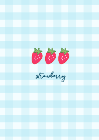 strawberry plaid -soda blue-