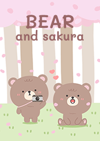 Bear and sakura on summer!