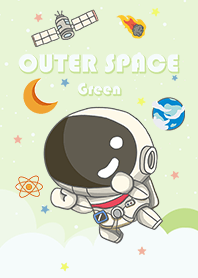 浩瀚宇宙 可愛寶貝太空人 太空船 綠色3