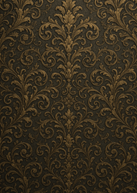 Royal Black & Gold Damask#6