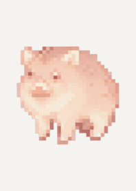 ブタのドット絵のきせかえ Brown 03