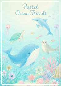 bluegreen Pastel Ocean Friends