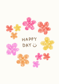 Watercolor warm colors flowers6 Japan