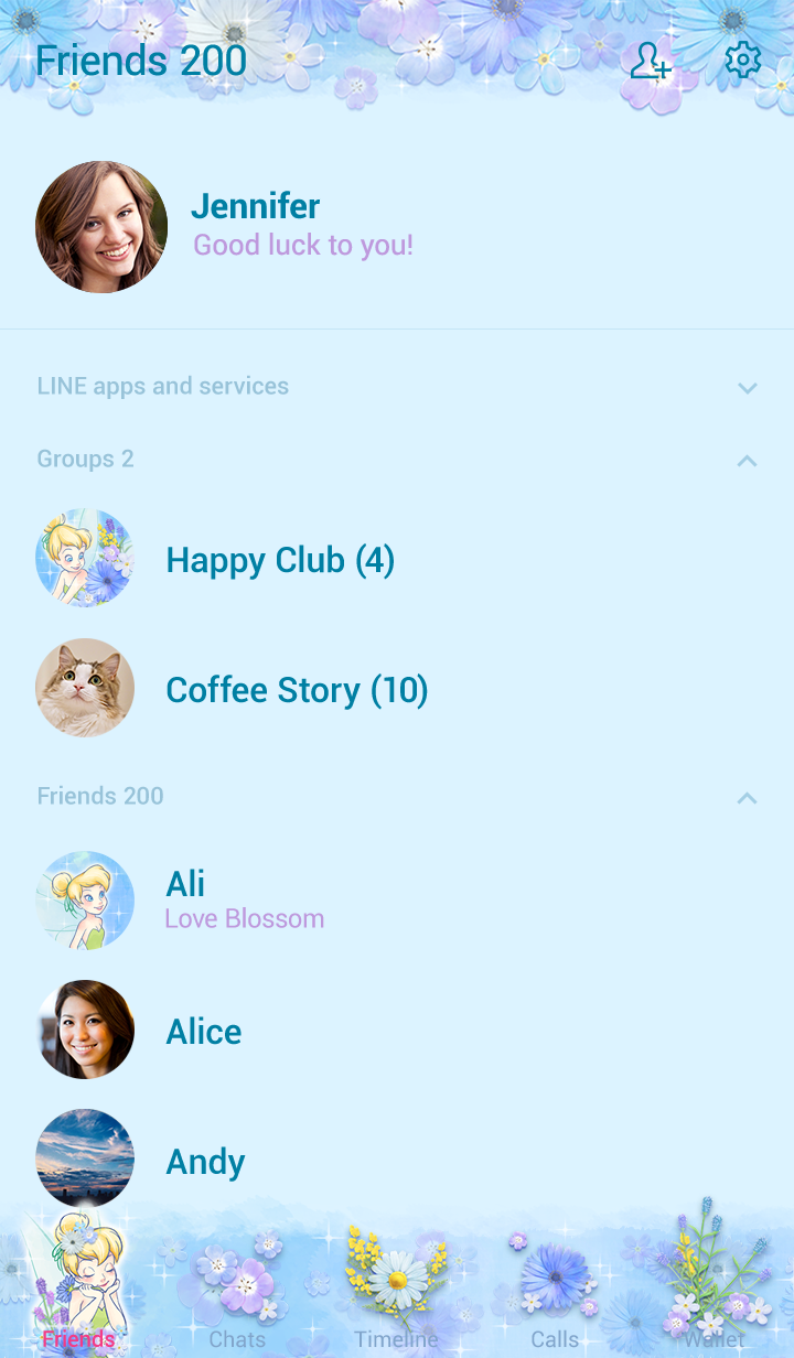 Line 公式着せかえ ティンカー ベル フラワー