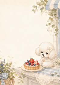 Pearl Poodle Berry Tart Window