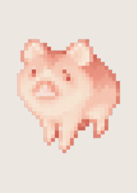 Pig Pixel Art Theme  Beige 01
