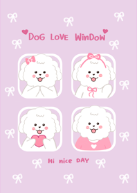 Dog love window minimal purple cute