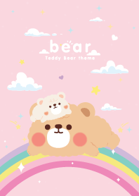 Teddy Bear Rainbow Star Pink
