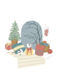 winter x'mas birds