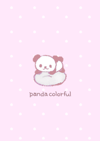 Panda colorful --- Pink Polka dots j