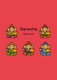 Good luck Money Ganesha(Bright red)