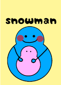 With a snowman