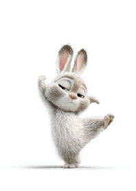Elegant White Rabbit Ballet