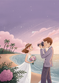 เจ้าสาวในชุดขาวกลางหาดทราย