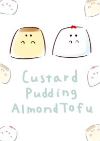 プリン 杏仁豆腐  ホワイト ブルー