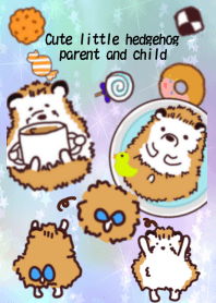 Cute little hedgehog parent and child