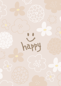 White and beige flower beige4 from Japan