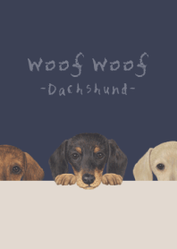 Woof Woof - dachshund - DUSTY NAVY