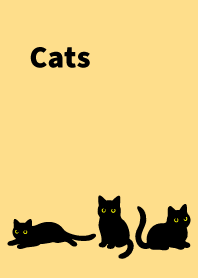 Black Cat Holiday4 on brown & yellow JP