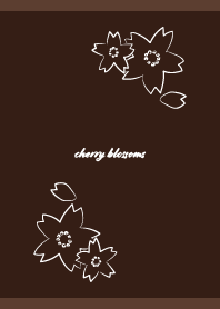 cherry blossoms10 on brown