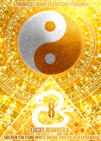 White snake and golden lucky number 8