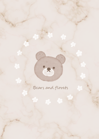 Cute bear and florets pinkgray03_2