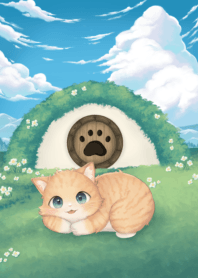 Lovely kitten in nature