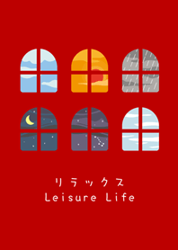 편안한 창문 전망(빨간색)