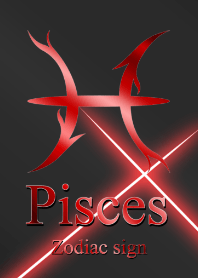 -Zodiac signs Pisces RedBlack2 symbol-