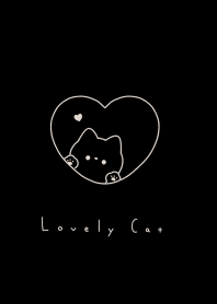 ねことハート.黒とベージュ
