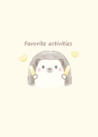 Hedgehog and Favorite activities-yellow-