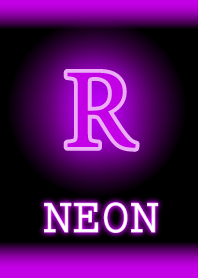 【R】イニシャル ネオン 紫