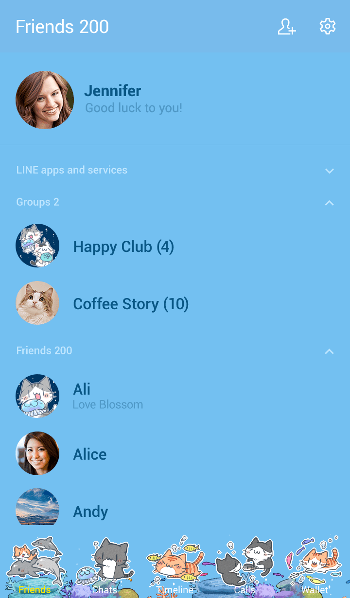 Line クリエイターズ着せかえ にゃんこ暮らし アクアリウム
