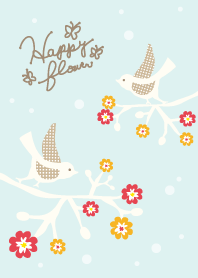 Happy flower-Mr. bird x light-blue-joc