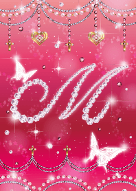 JewelryRhinestone&Butterfly InitialM