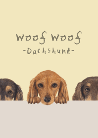 Woof Woof - dachshund L - CREAM YELLOW