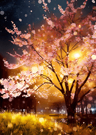Beautiful night cherry blossoms#685