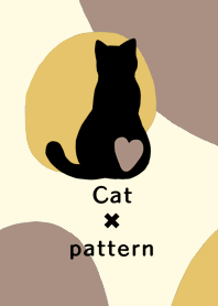 Calico cat pattern x silhouette (Beige)