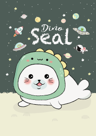 Seal Cute Dinosaur mascot (Green Dark)