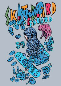 STREET SKATEBOARD GIRL GRAFFITI 10C