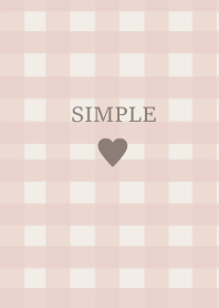 SIMPLE HEART -check pink greige-