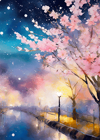 Beautiful night cherry blossoms#119