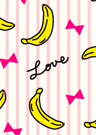 Banana - Pink ribbon striped-joc