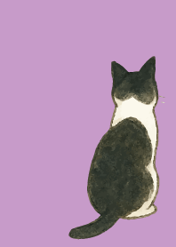 tuxedo cat02 on light purple