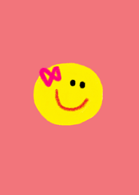 smile face and heart (red)